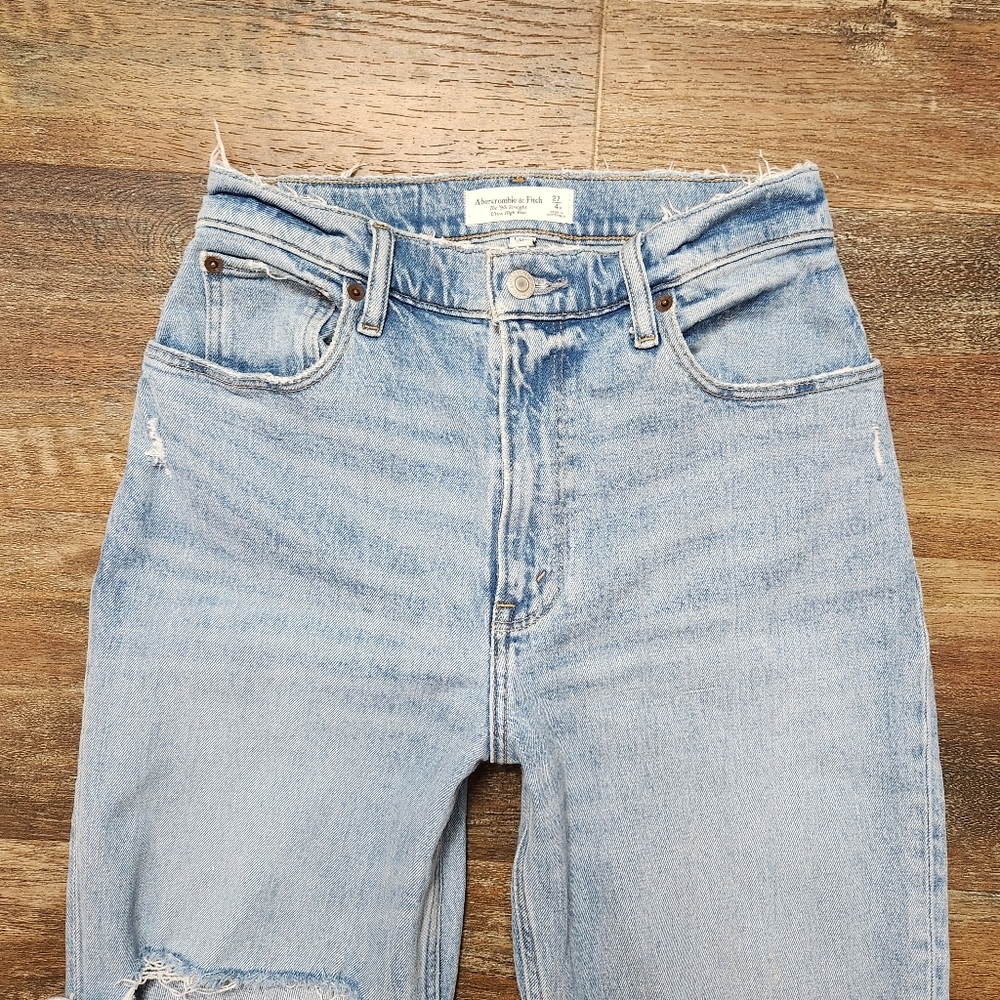 ABERCROMBIE & FITCH THE 90’S STRAIGHT ULTRA HIGH RISE CURVE LOVE JEANS SIZE 4 - Picture 4 of 8